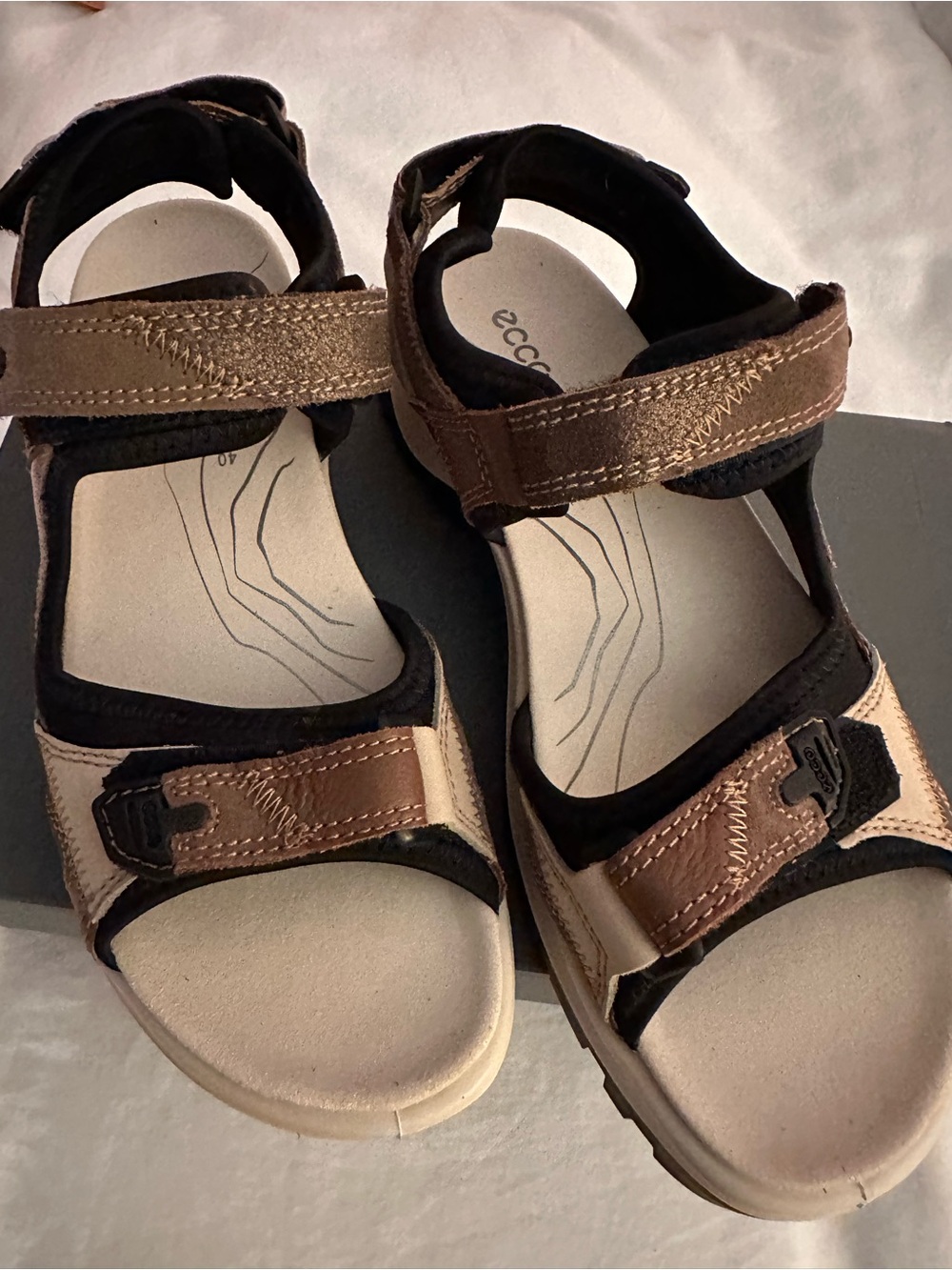 Ecco Yukatan Women’s Metallic Brown Bronze Adjustable Strap Sandals